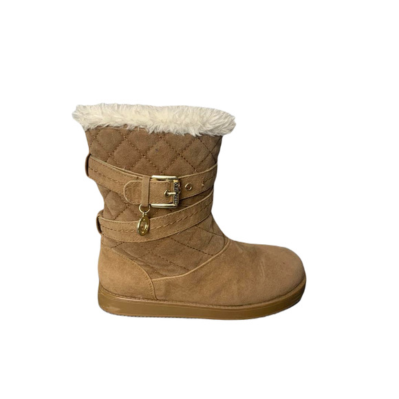 G By Guess Womens Quilted Faux Fur Lined Tan Ankle Boots Size 6M - Picture 6 of 8